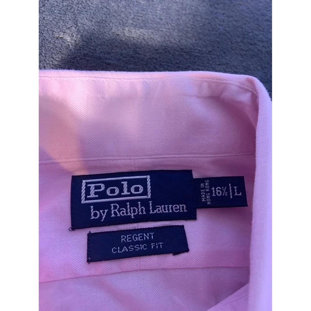 Polo Ralph Lauren Regent Classic Fit Dress Shirt Pink Cotton Men's 16.5 L